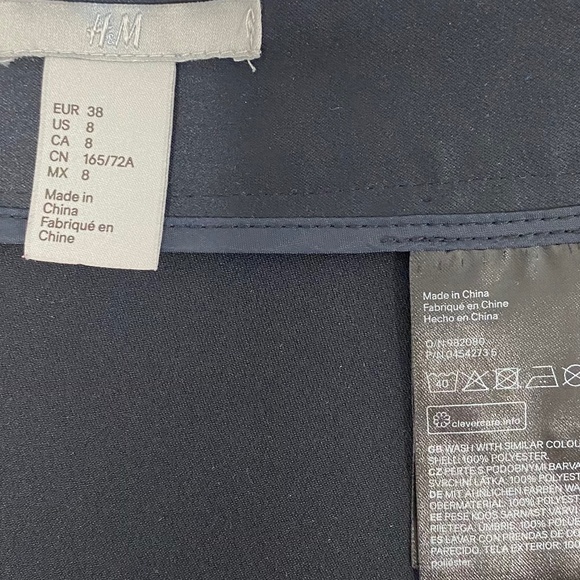 H&M WRAP DARK BLUE/GRAY SKIRT WITH SIDE BUCKLE SIZE 8 - Picture 6 of 6